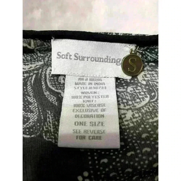 Soft surrounding one size shirt black with beading, Boho, Romantic, Comfy - Picture 7 of 9